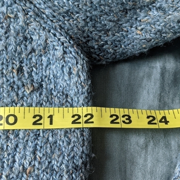 CHARTER Club Blue Wool Blend Boucle Rolled Edge Sweater L - Picture 9 of 11